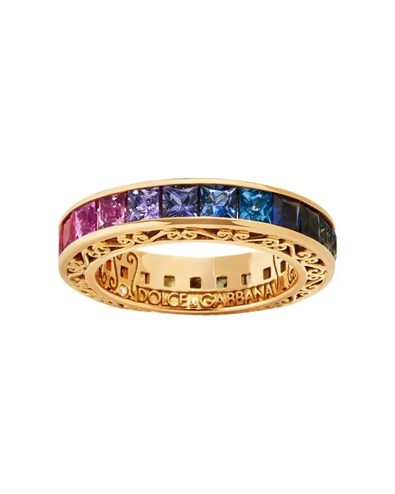 Dolce & Gabbana 18kt Rainbow Gelbgoldring mit Saphiren Gold