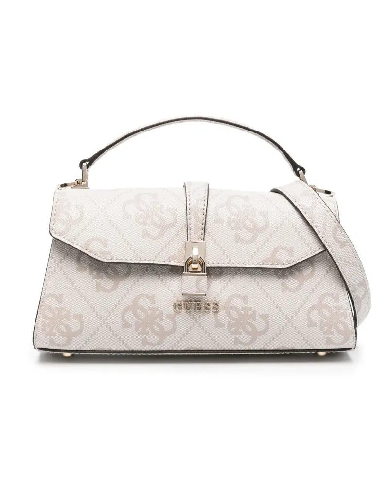 Guess Kleine Handtasche mit Logo-Schild - Nude Nude