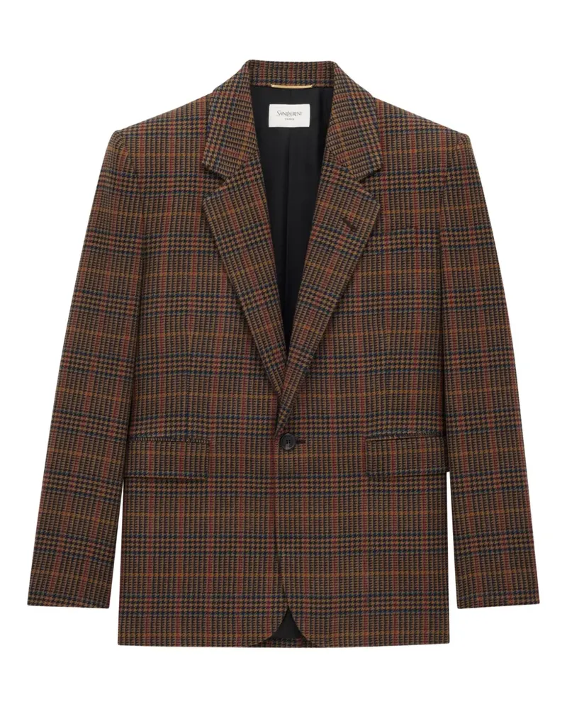 Saint Laurent Kariertes Sakko - Braun Braun