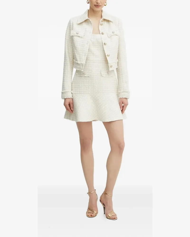 Guess Tweed-Minikleid mit Perlenverzierung - Nude Nude