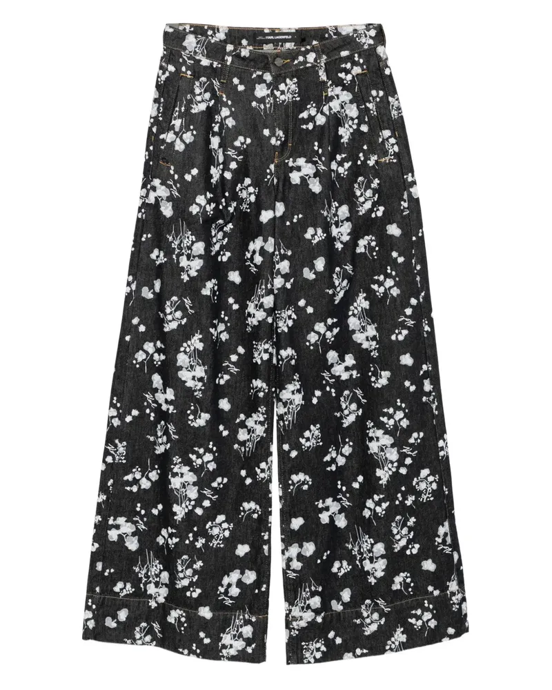 Karl Lagerfeld Jeans mit Orchideen-Print - Blau Blau