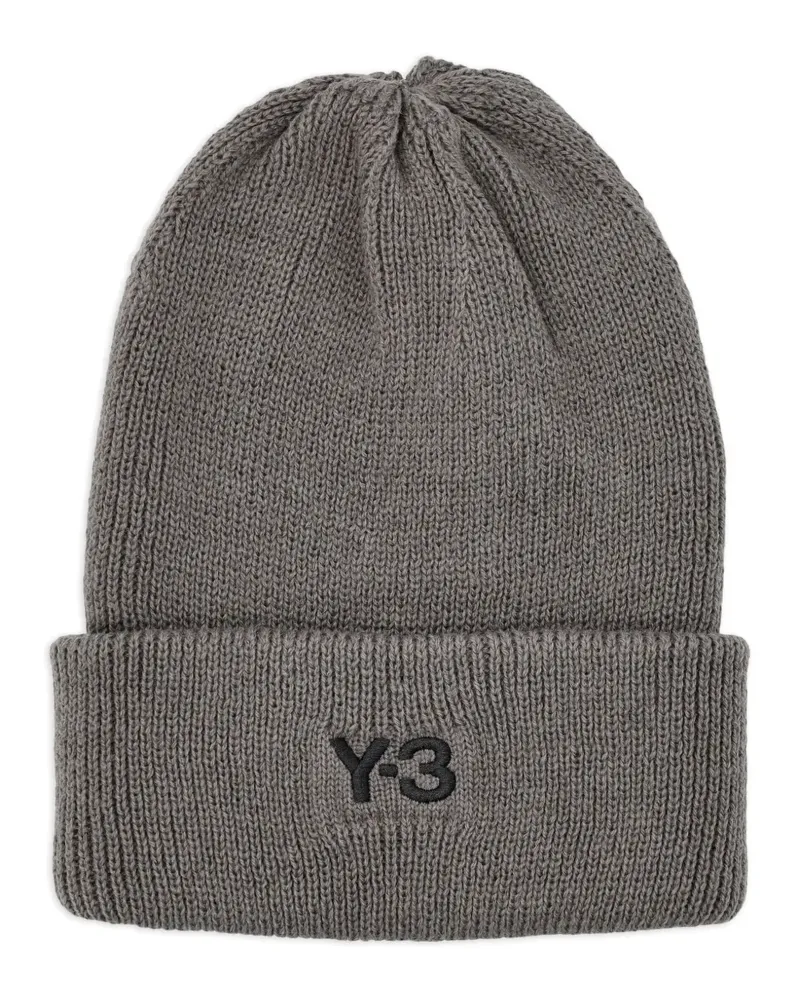 Y-3 Beanie mit Logo-Detail - Grau Grau