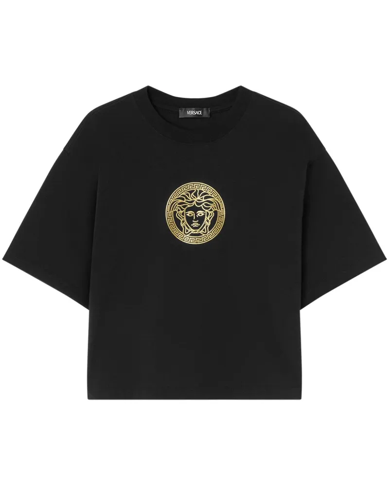 Versace Cropped-T-Shirt - Schwarz Schwarz