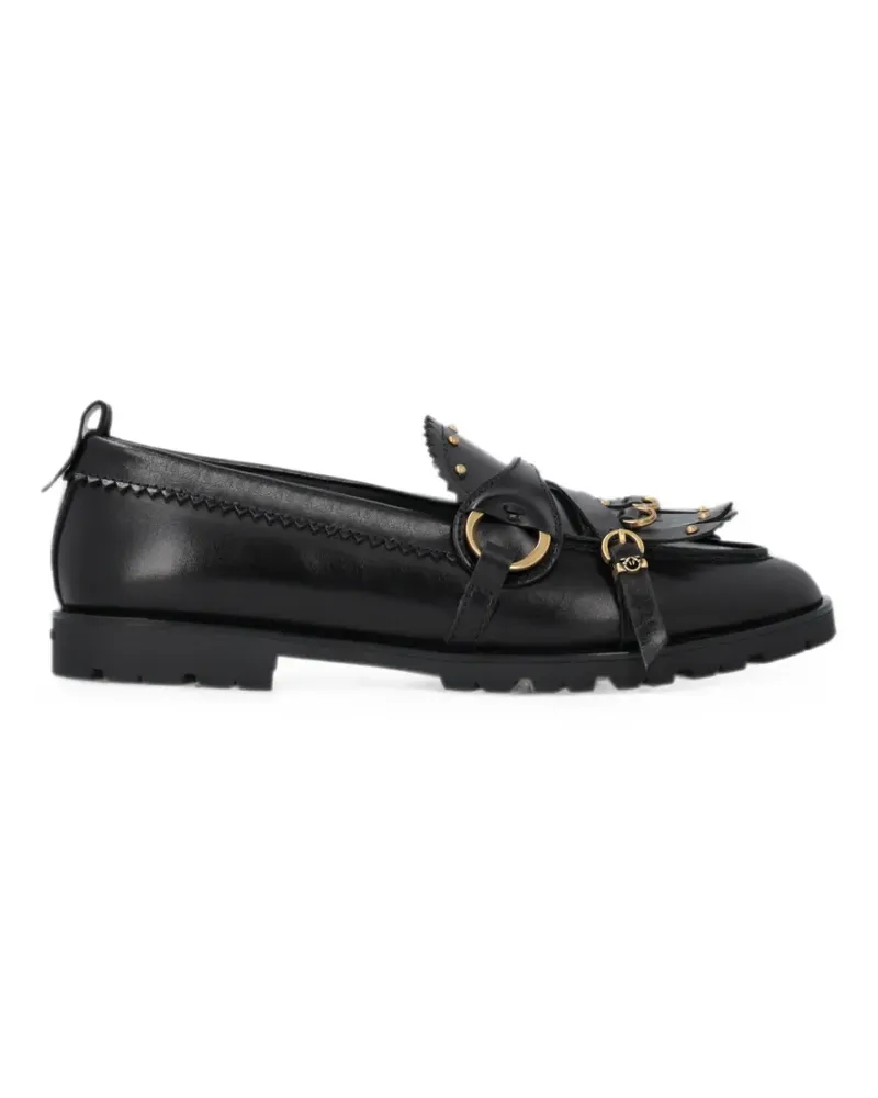 Pinko Loafer mit Nieten und Fransen - Schwarz Schwarz