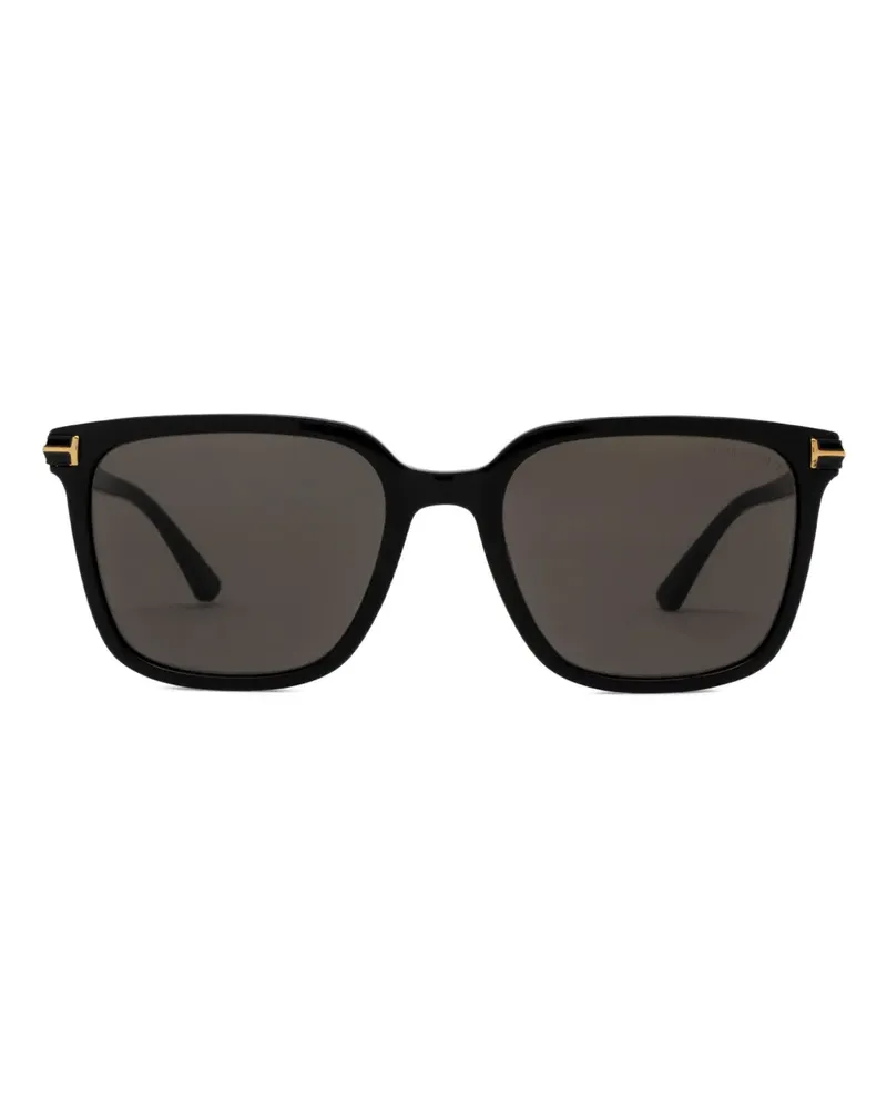 Tom Ford Sonnenbrille mit eckigem Gestell - Schwarz Schwarz