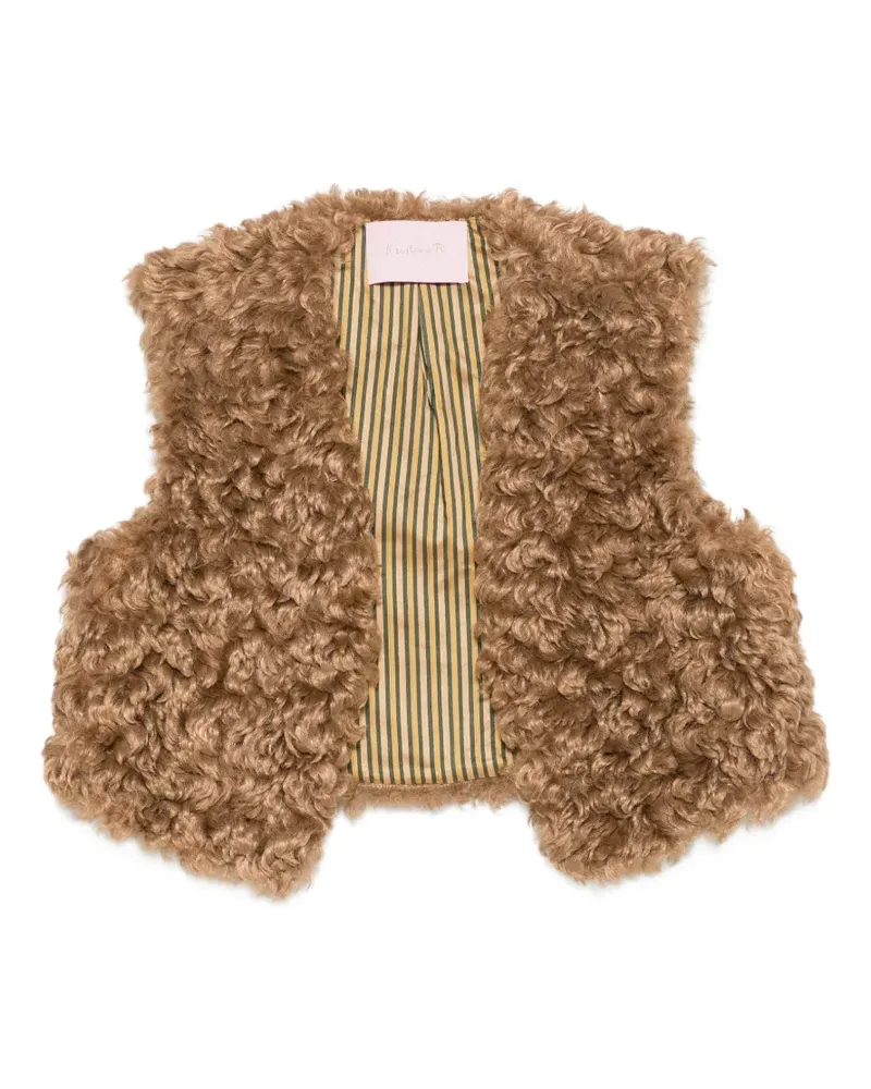 Kristina Ti Cropped-Weste aus Faux Fur - Nude Nude