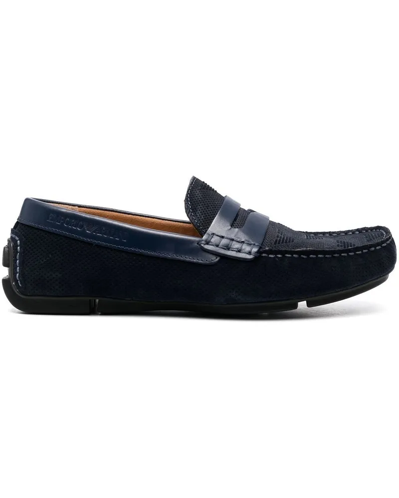 Emporio Armani Loafer mit Logo-Prägung Blau