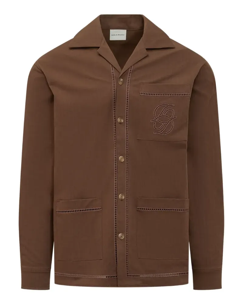 Drôle de Monsieur embroidered-logo shirt - Braun Braun