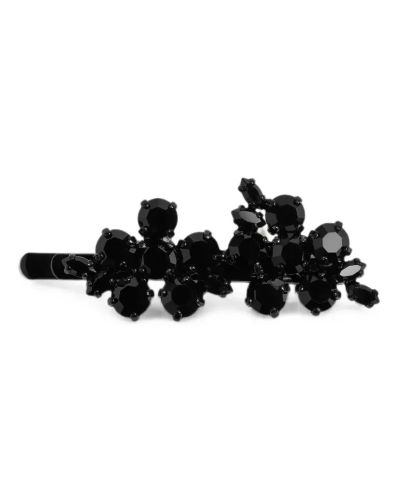 Simone Rocha mini Hellebore flower hair clip - Schwarz Schwarz