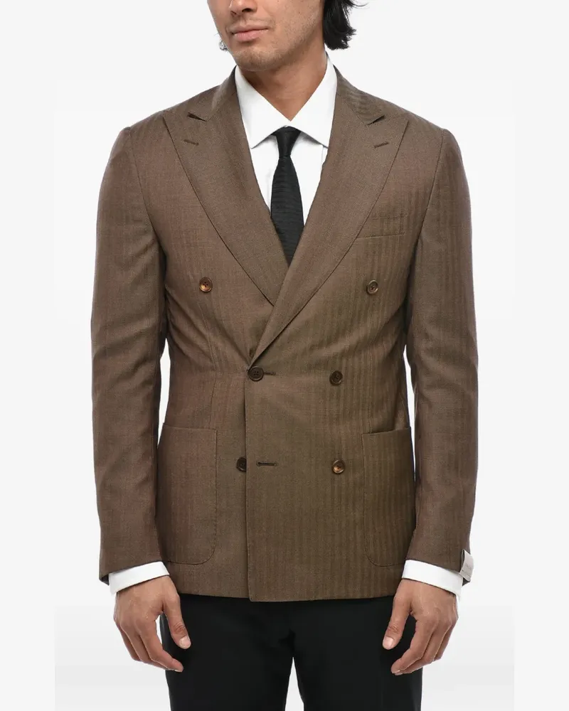 Corneliani double-breasted blazer - Braun Braun