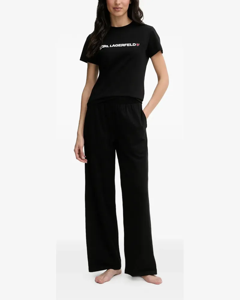 Karl Lagerfeld Pyjama mit Logo-Print - Schwarz Schwarz