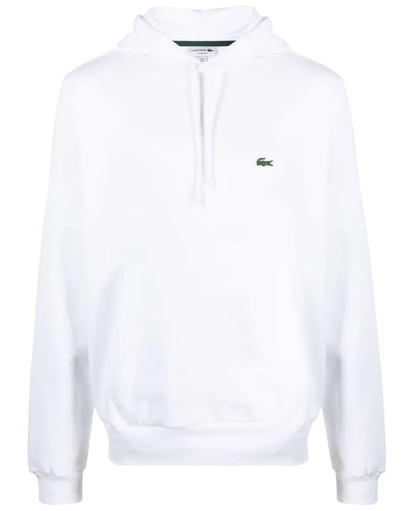 Lacoste Hoodie mit Logo-Patch - Weiß Weiß