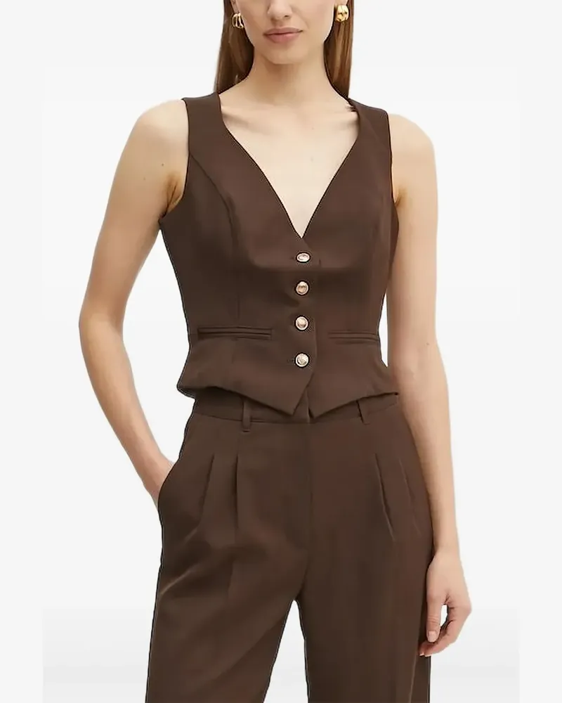 Guess Top mit Knopfverschluss - Braun Braun
