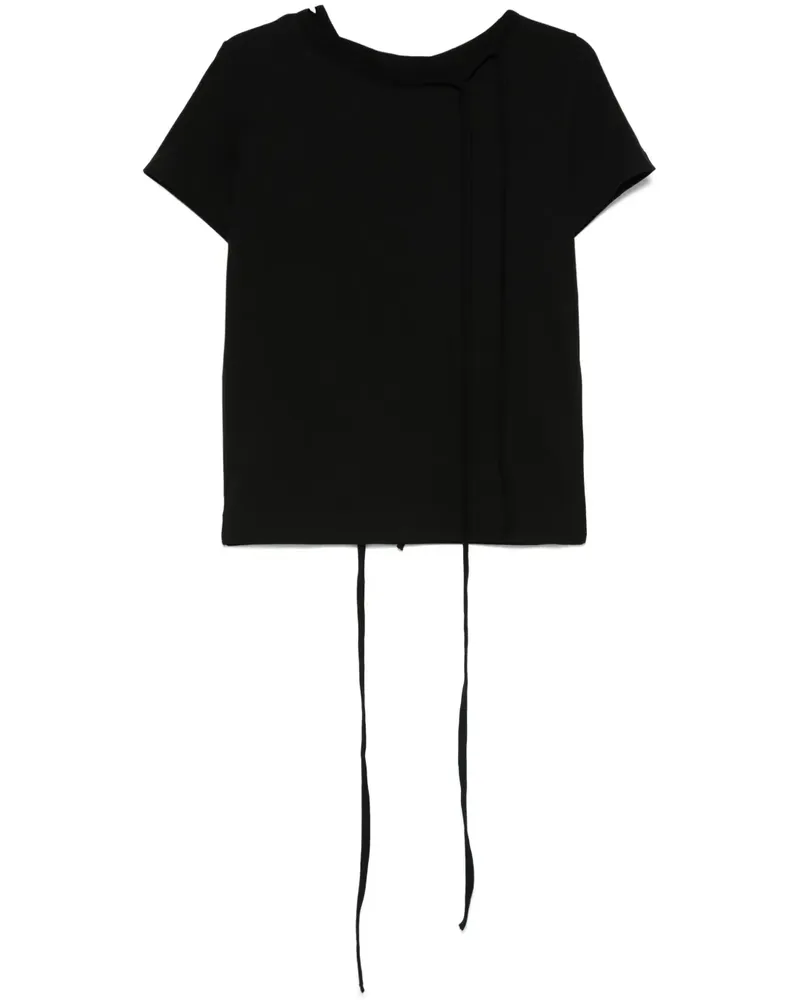 Yohji Yamamoto T-Shirt mit Krawattendetail - Schwarz Schwarz