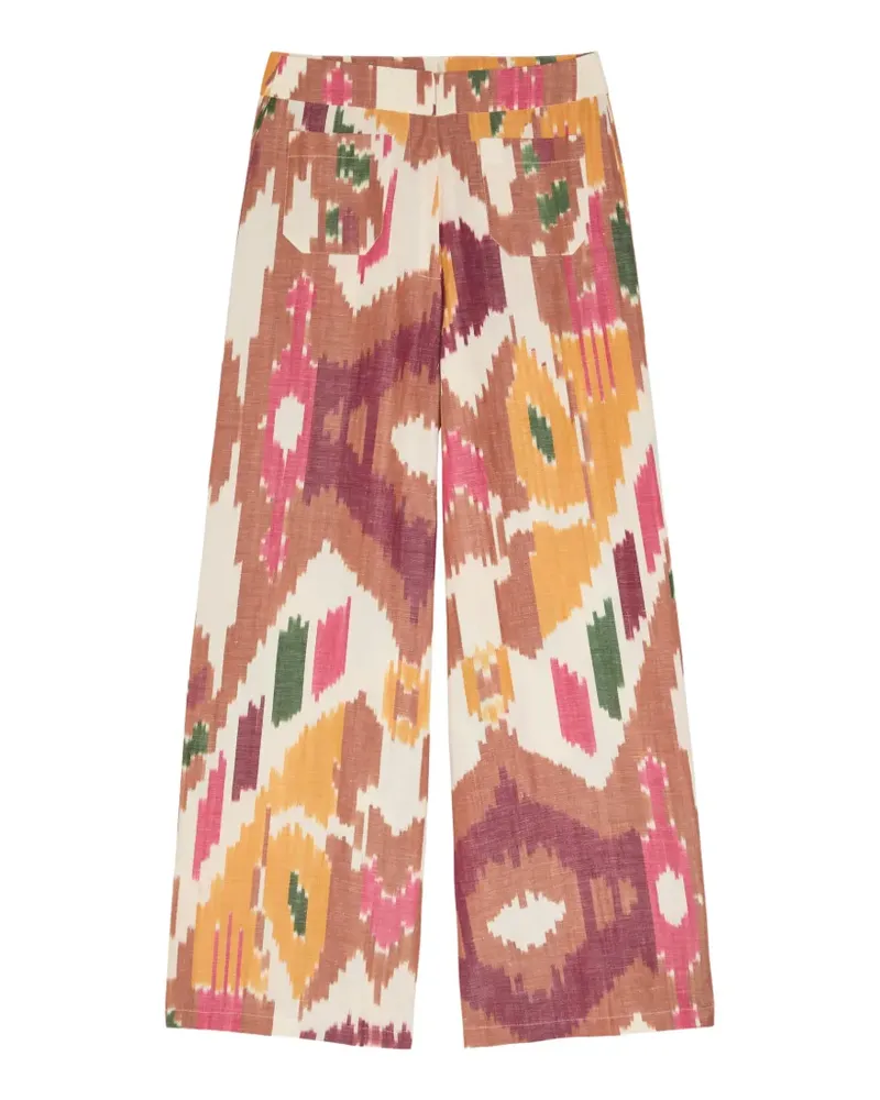 Emporio Sirenuse ikat-print wide-leg trousers - Rosa Rosa
