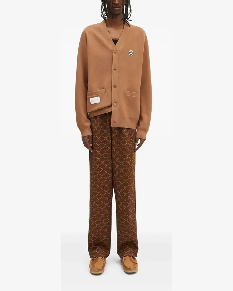 BAPE Cardigan mit Logo-Patch - Braun Braun