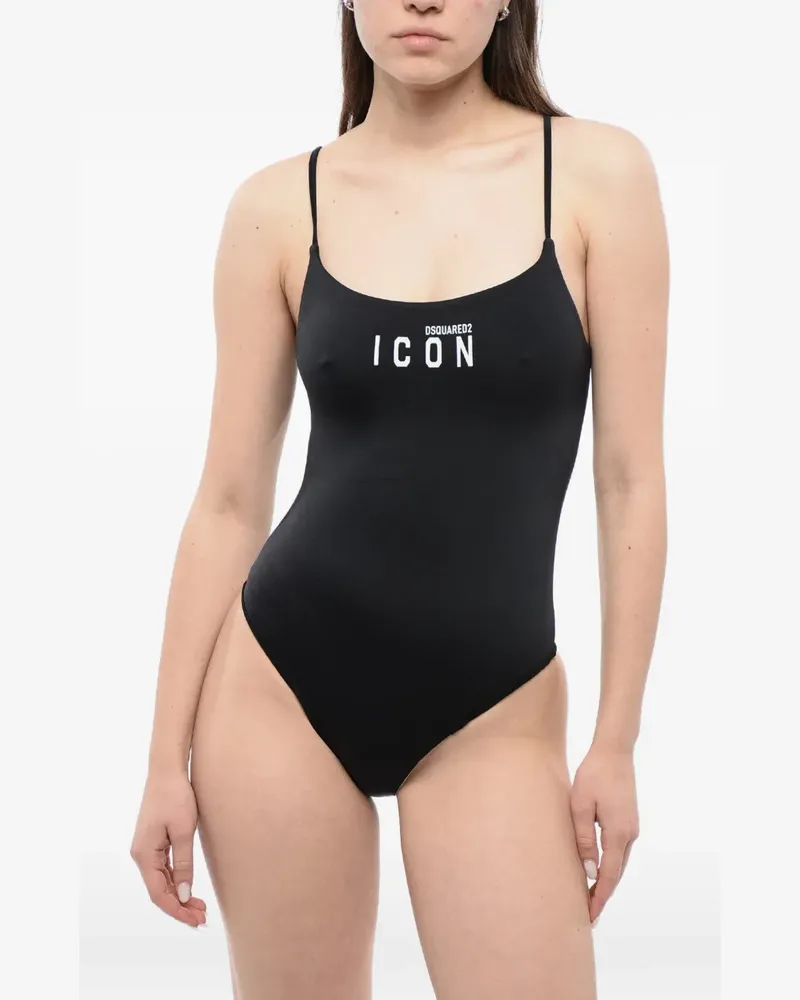 Dsquared2 Icon Badeanzug mit Logo-Print - Schwarz Schwarz