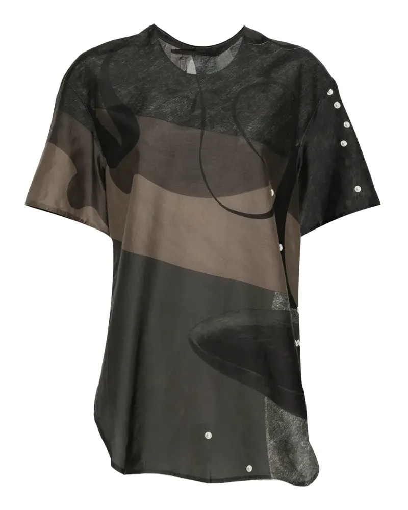 JNBY Oversized-Top mit abstraktem Vintage-Print - Grün Grün