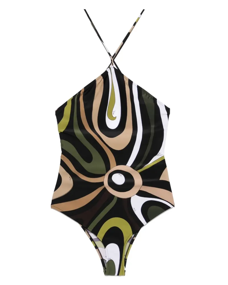 Emilio Pucci Badeanzug mit Marmo-Print - Schwarz Schwarz