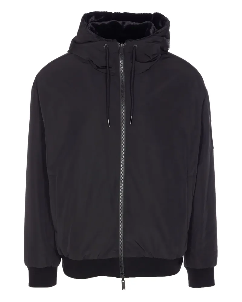 Moose Knuckles Roland Hoodie mit Logo-Schild - Schwarz Schwarz
