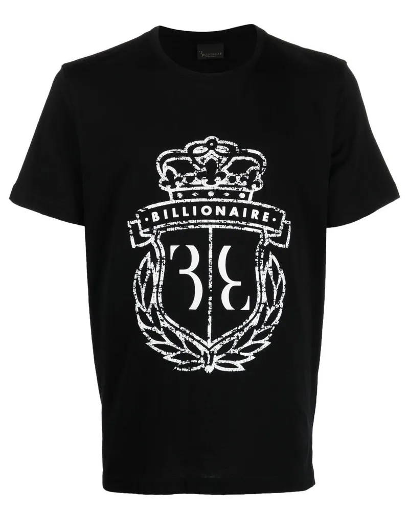 Billionaire T-Shirt mit Logo-Print Schwarz