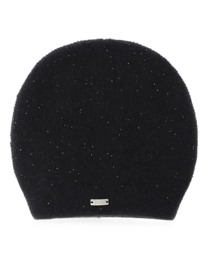 Herno Gerippte Beanie - Schwarz Schwarz