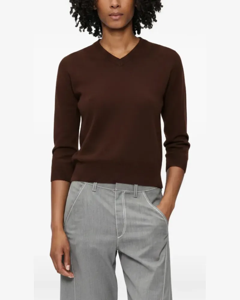 6397 Elbow Kaschmirpullover mit V-Ausschnitt - Braun Braun