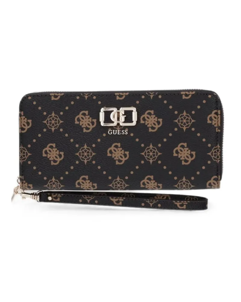 Guess Emelie logo-print zip-around wallet - Braun Braun