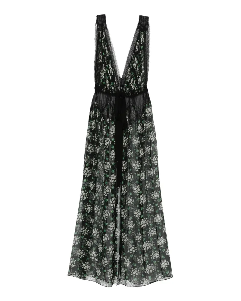 Dolce & Gabbana floral-print maxi dress - Schwarz Schwarz