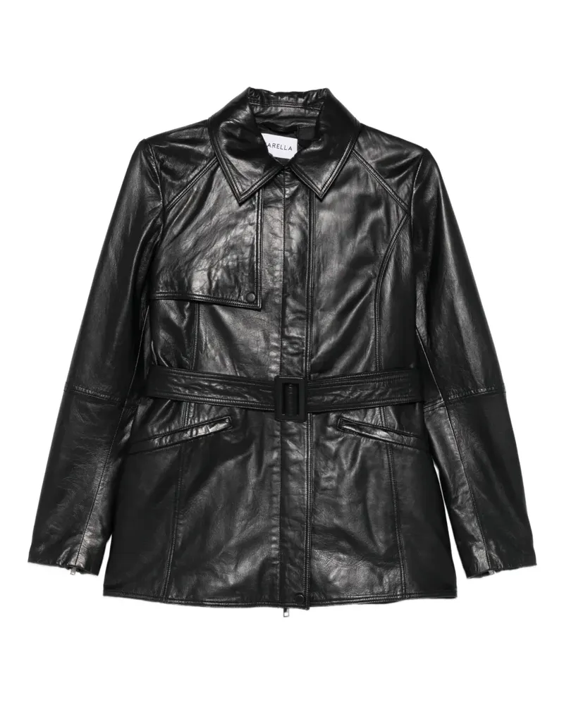 MARELLA Sedile leather coat - Schwarz Schwarz