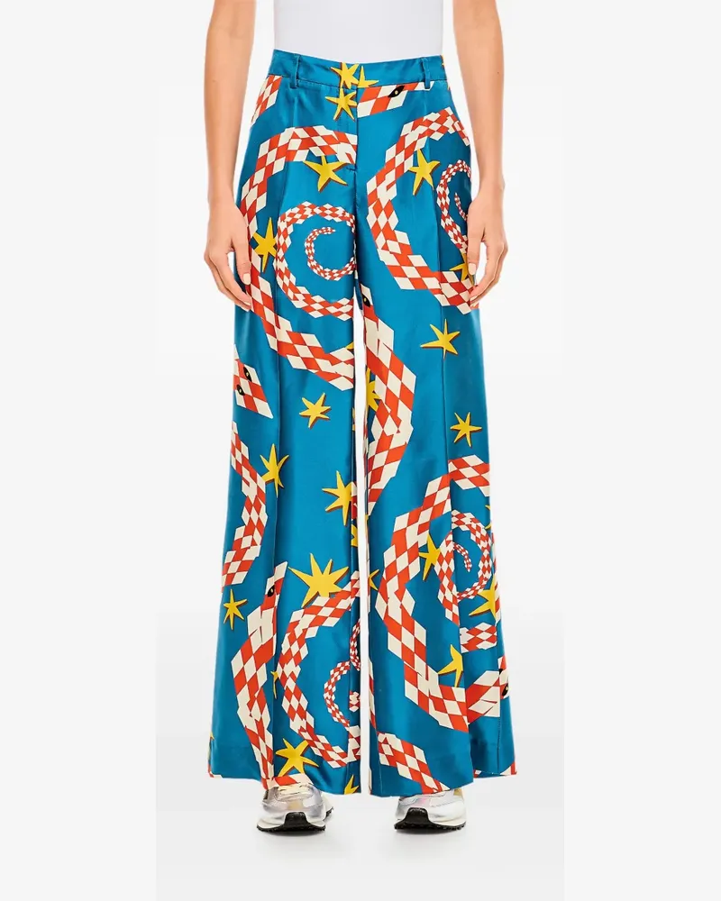 Alberto Biani Hose mit grafischem Print - Blau Blau