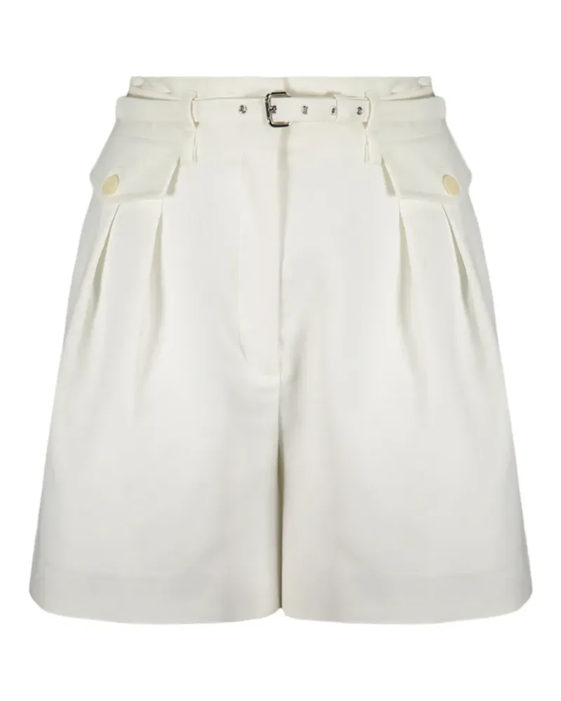RED Valentino belted-waist pleated shorts - Weiß Weiß
