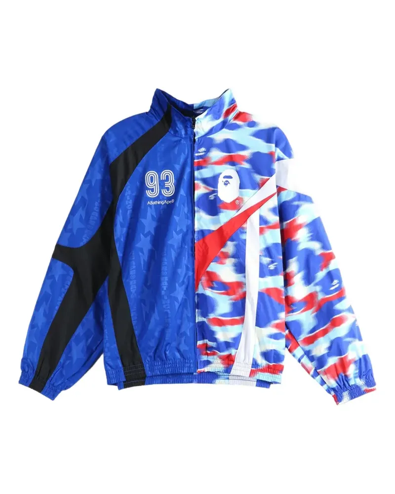 BAPE camouflage-print panelled jacket - Blau Blau