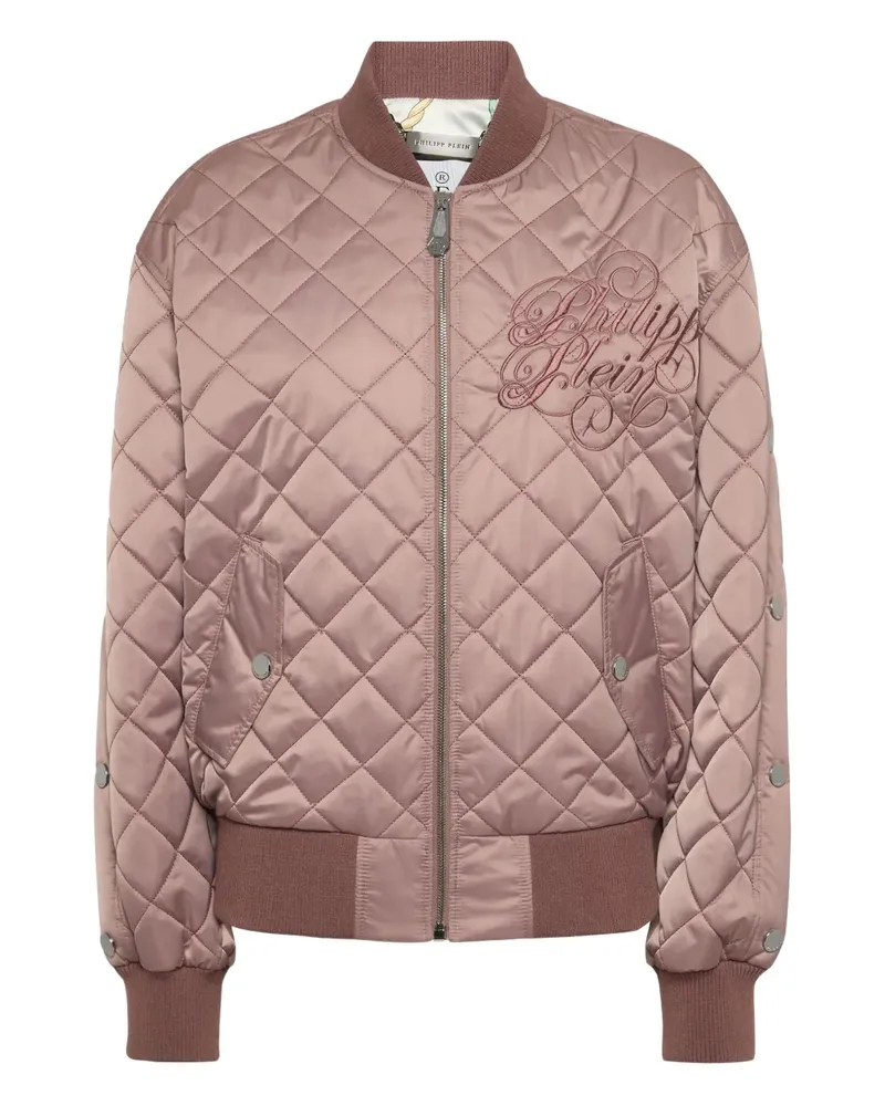 Philipp Plein Gesteppte Bomberjacke mit Stickerei - Rosa Rosa
