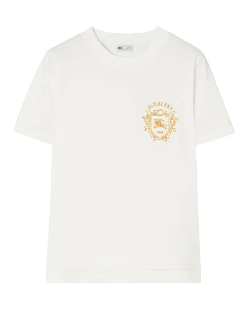 Burberry T-Shirt mit Knight Check - Weiß Weiß