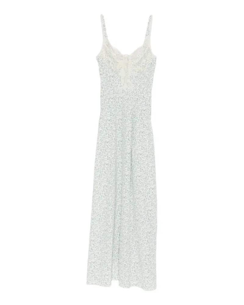 Ermanno Scervino Maxikleid aus Spitze mit Blumen - Weiß Weiß