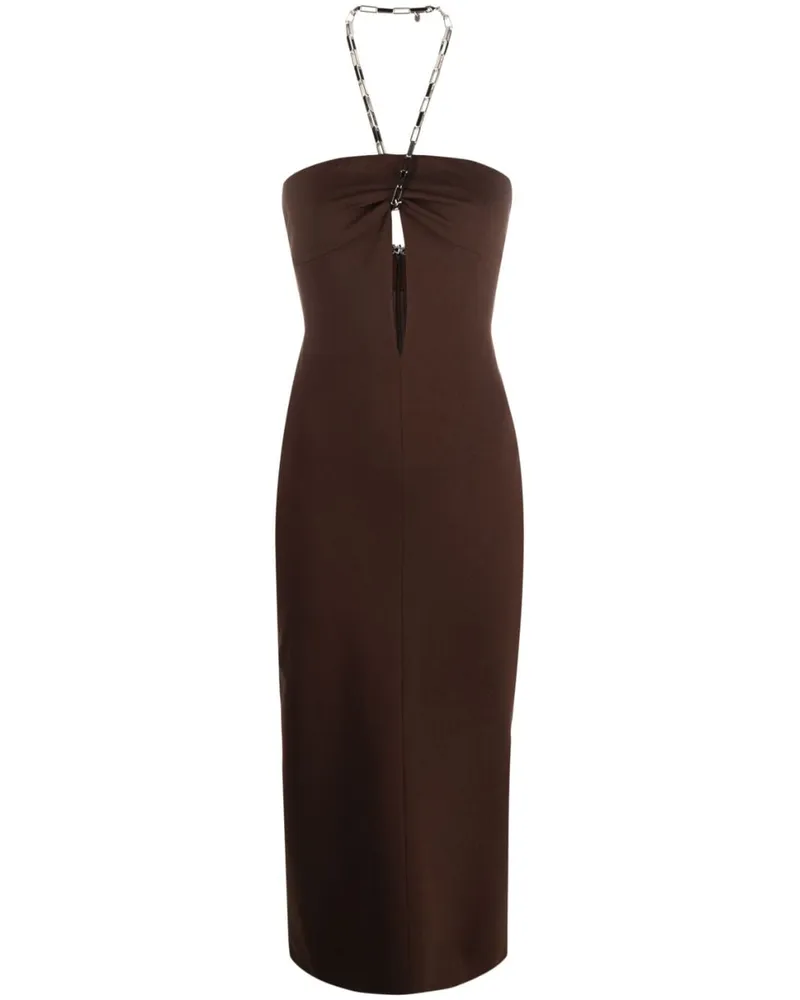 ATTICO Midikleid mit Neckholder - Braun Braun