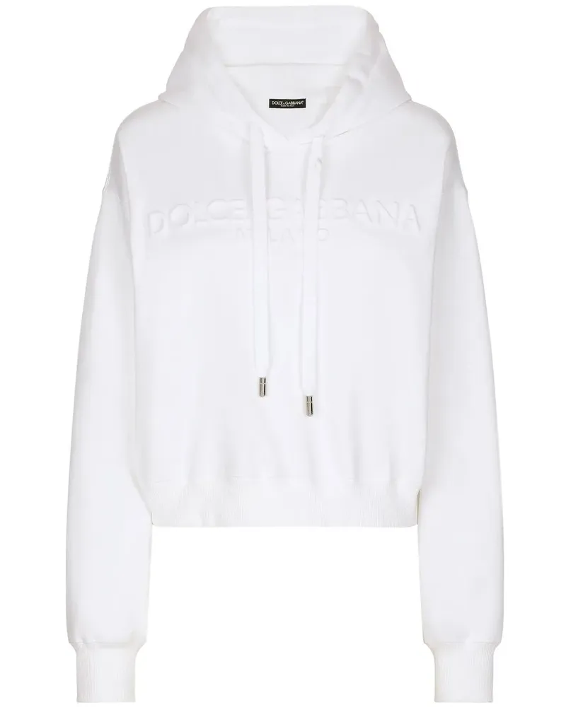 Dolce & Gabbana Hoodie mit Logo-Prägung - Weiß Weiß