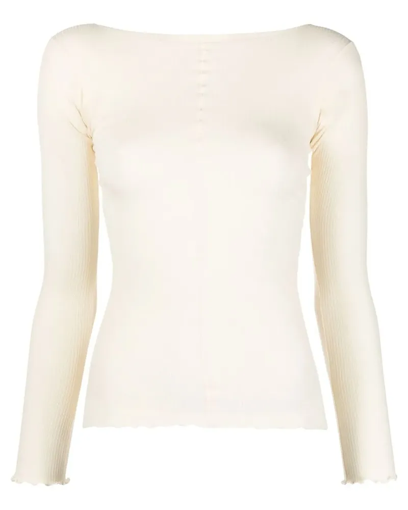 Baserange Pullover mit Wellenkanten - Nude Nude