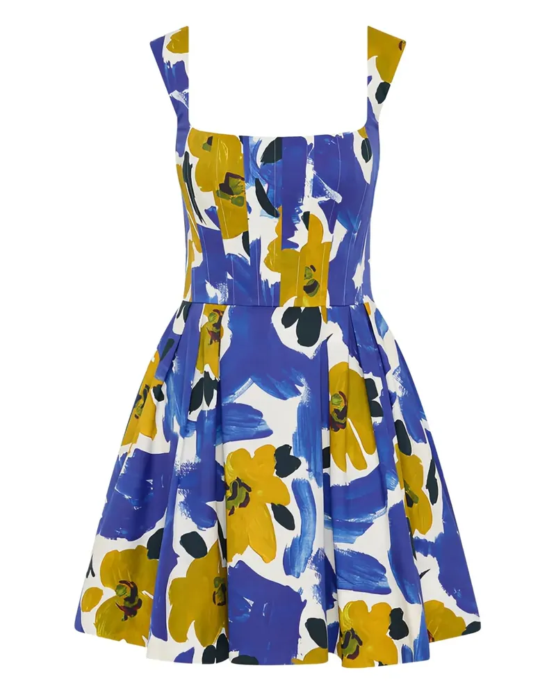 Rebecca Vallance Plissiertes Kleid mit Blumen-Print - Blau Blau