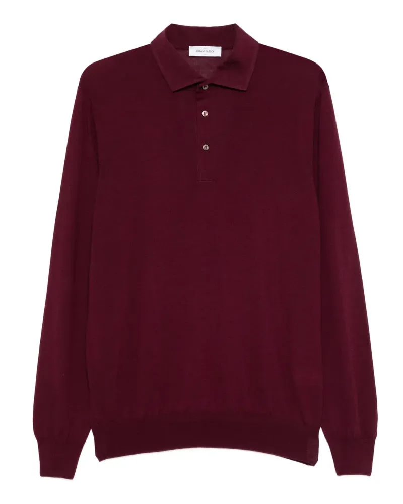 Gran Sasso Langärmeliges Poloshirt - Rot Rot