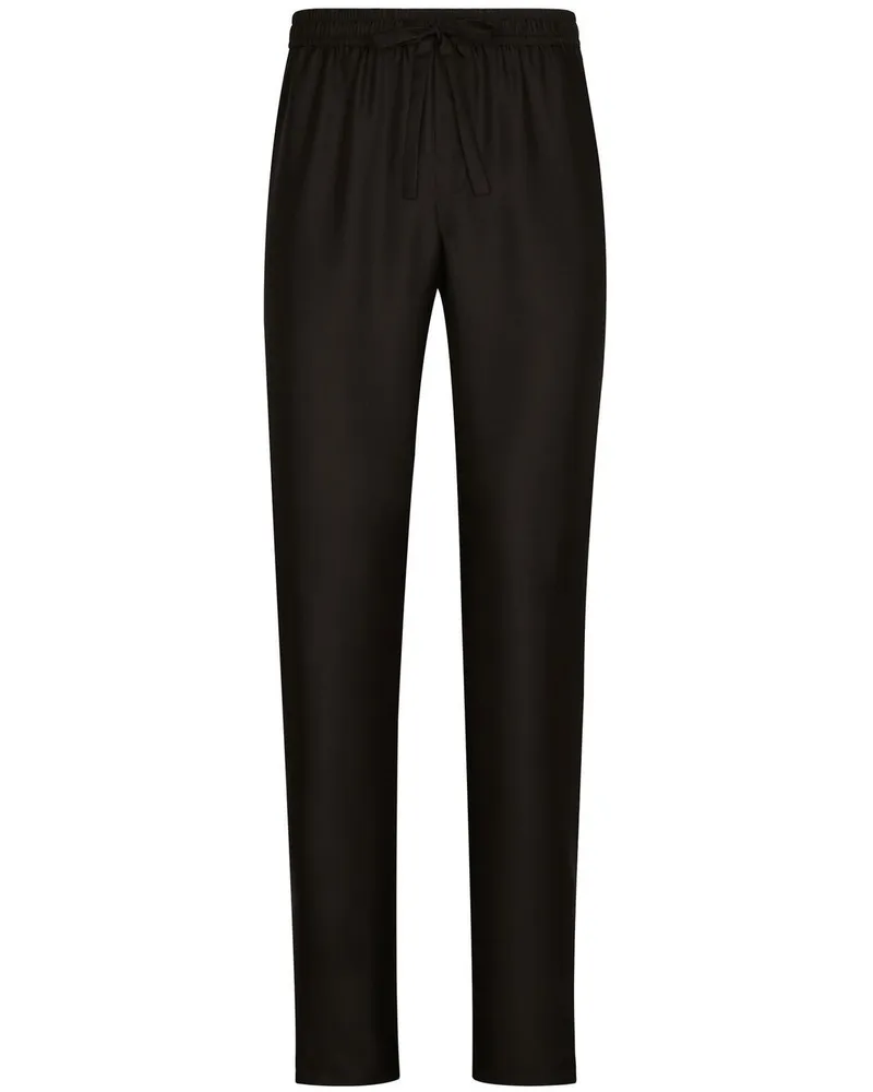 Dolce & Gabbana DG Essentials Seidenhose - Schwarz Schwarz