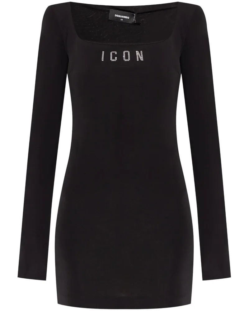 Dsquared2 Minikleid mit Logo-Print - Schwarz Schwarz