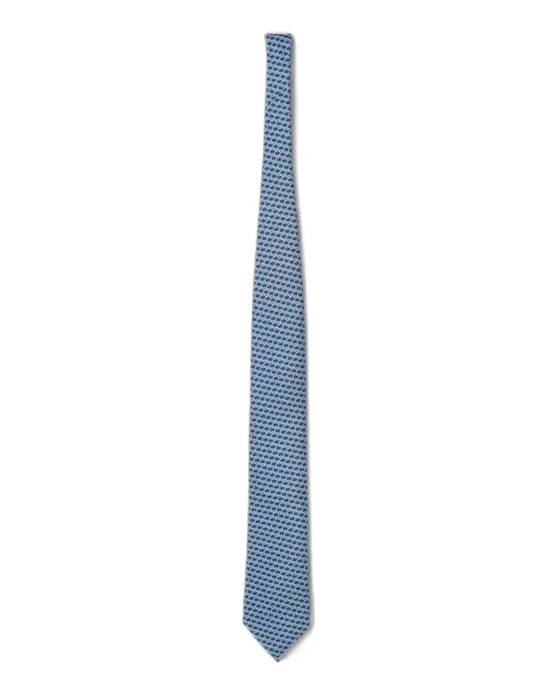 Ermenegildo Zegna palm-print silk tie - Blau Blau