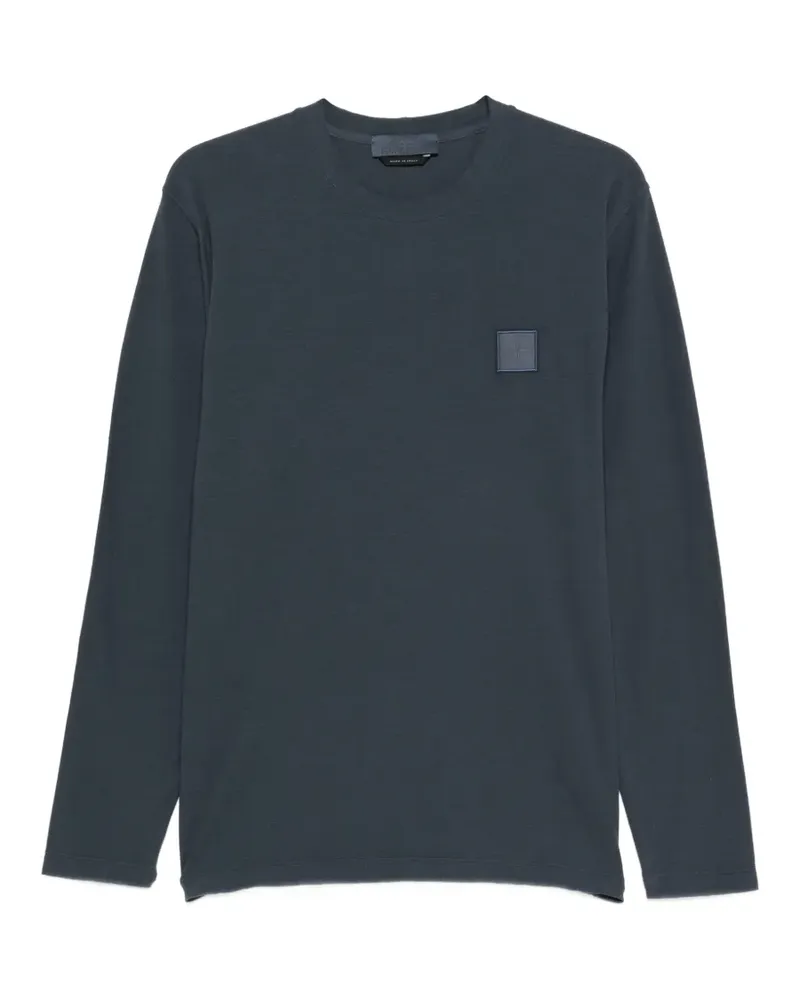 Stone Island logo-patch long-sleeve T-shirt - Blau Blau
