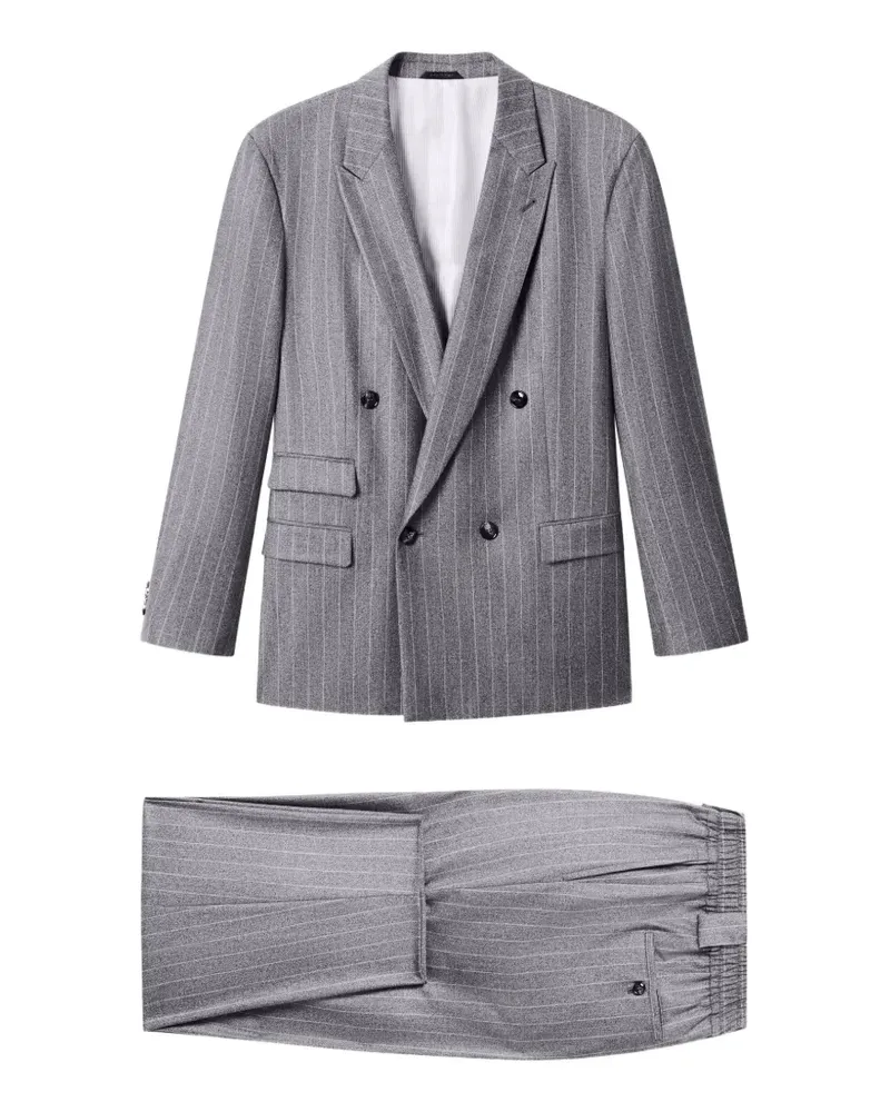 Giorgio Armani Doppelreihiger Anzug mit Nadelstreifen - Grau Grau