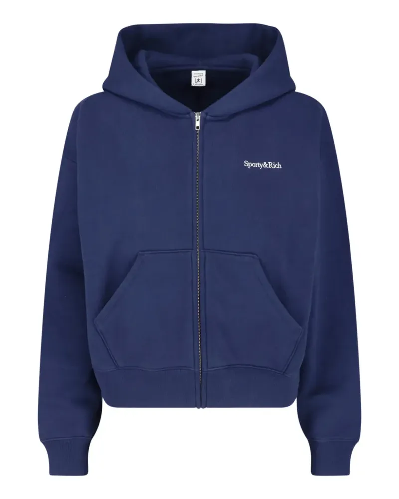 SPORTY & RICH Eliana logo-print zip-up hoodie - Blau Blau
