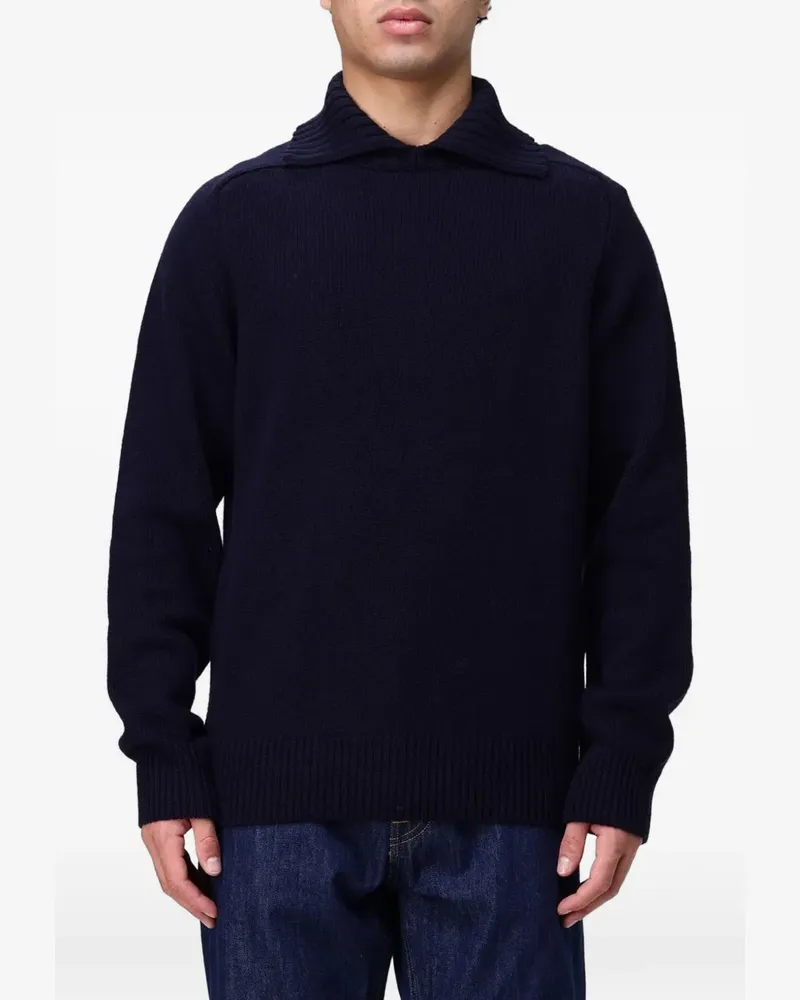 Sebago shawl-collar knitted sweater - Blau Blau