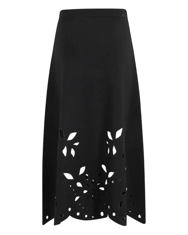 Ulla Johnson Grace Midirock mit Laser-Cuts - Schwarz Schwarz