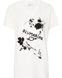 Blumarine T-Shirt mit Logo-Stickerei Weiß